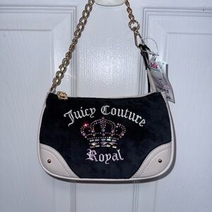 NWT Juicy Couture “Juicy Kingdom” Mini Wristlet in Black and Cream